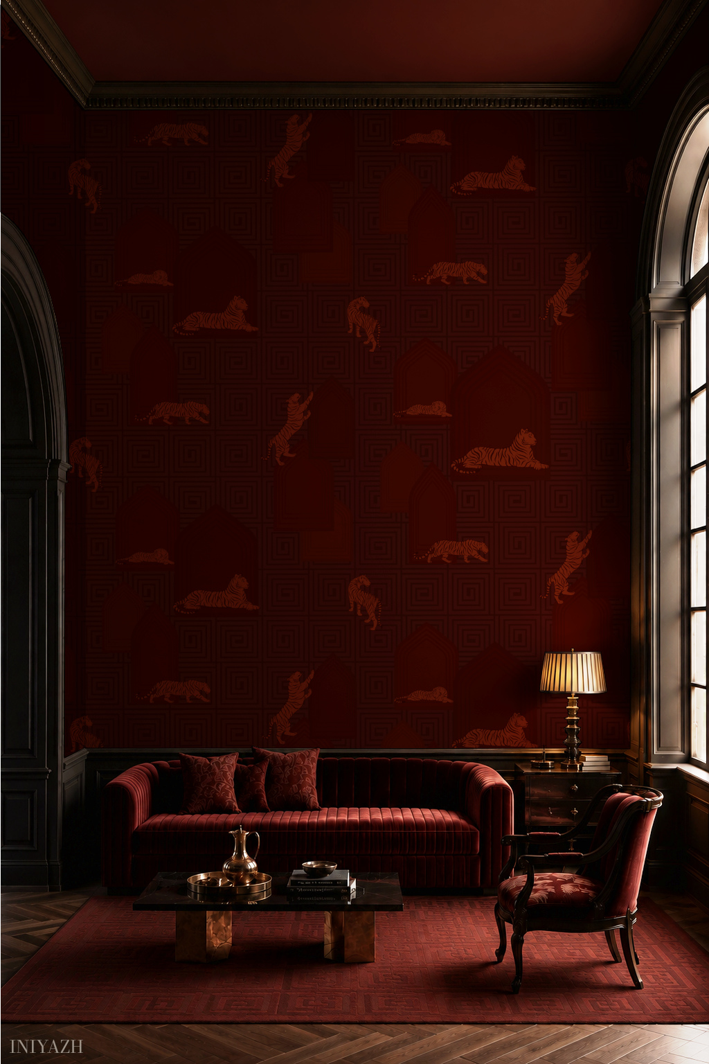 Tigra Sanctum collection by Iniyazh Atelier - surface pattern in a sitting room
